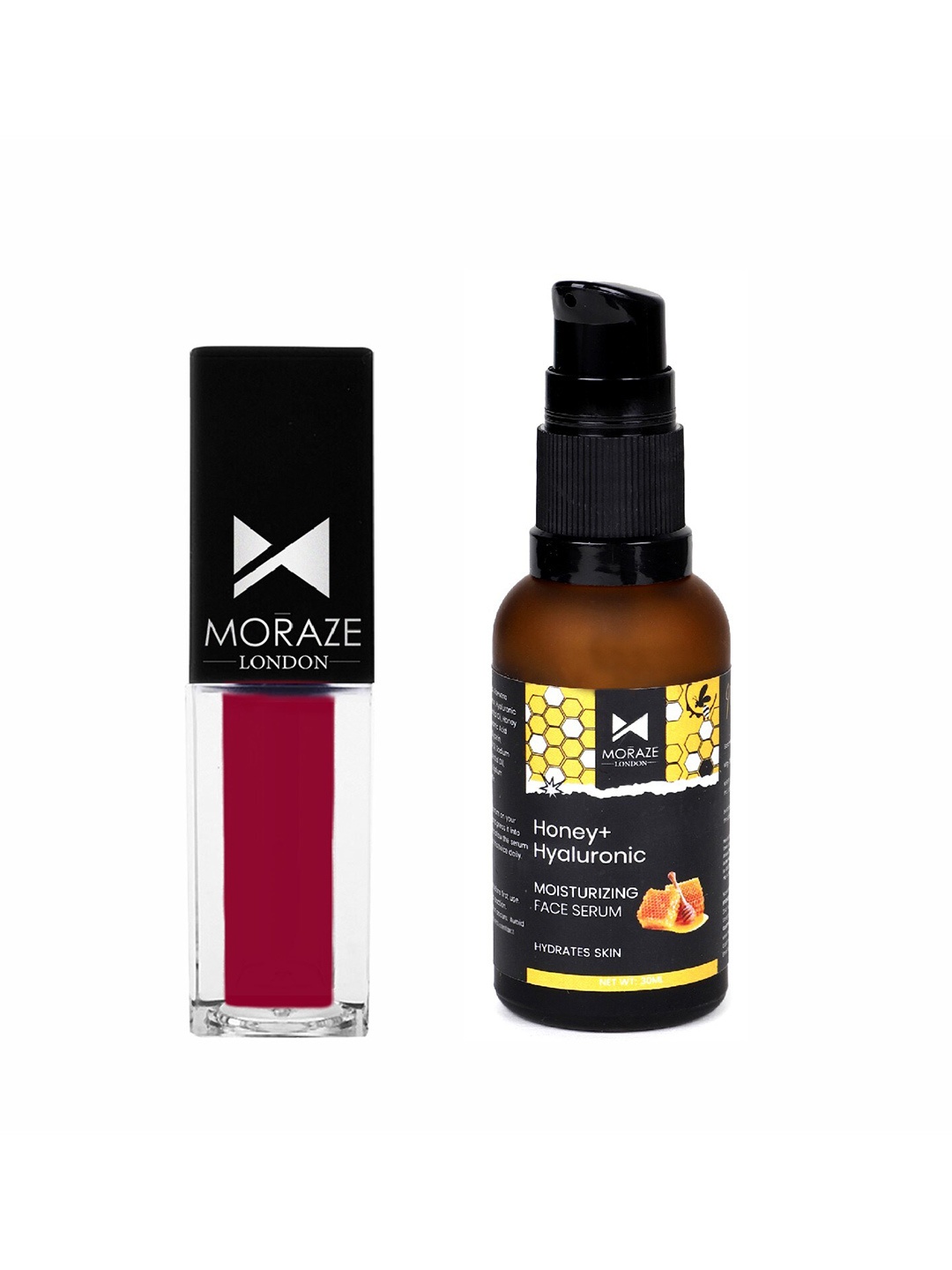 Moraze Set of Honey+Hyaluronic Face Serum 30ml & Mini Matte Liquid Lipstick 3ml - Made, Red
Moraze Set of Honey+Hyaluronic Face Serum 30ml & Mini Matte Liquid Lipstick 3ml - Made, Red