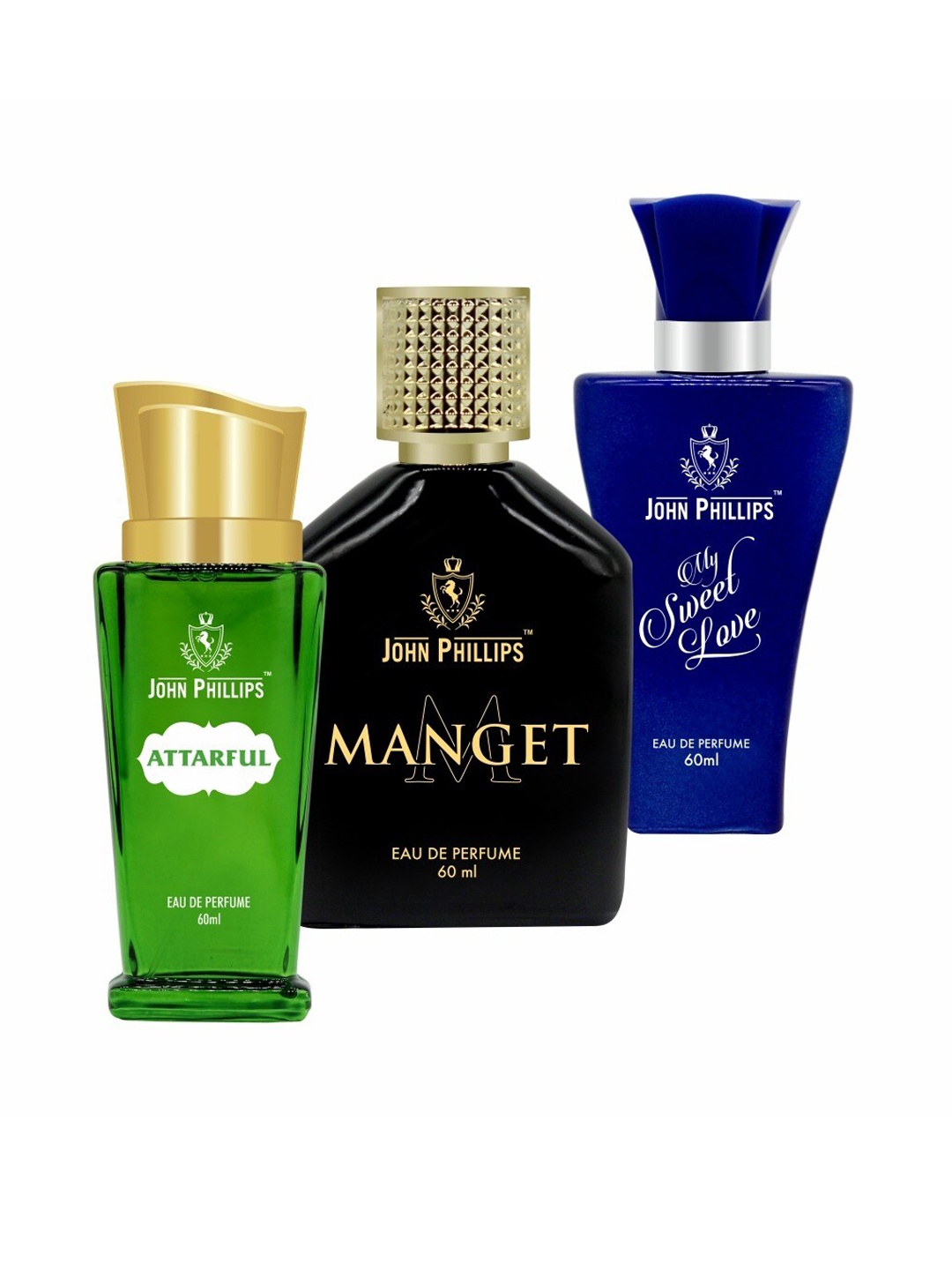 JOHN PHILLIPS Set of 3 Eau De Parfum - Attarful + Manget+ My Sweet Love - 60ml Each, Black
JOHN PHILLIPS Set of 3 Eau De Parfum - Attarful + Manget+ My Sweet Love - 60ml Each, Black