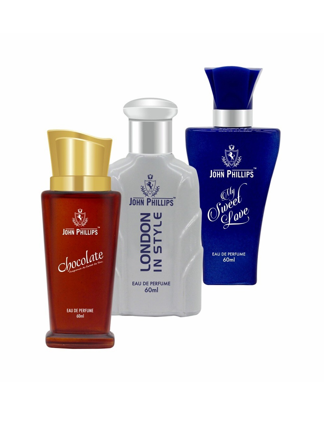 JOHN PHILLIPS Set of 3 EDP 60 ml each - Chocolate + London In Style + My Sweet Love, Red
JOHN PHILLIPS Set of 3 EDP 60 ml each - Chocolate + London In Style + My Sweet Love, Red