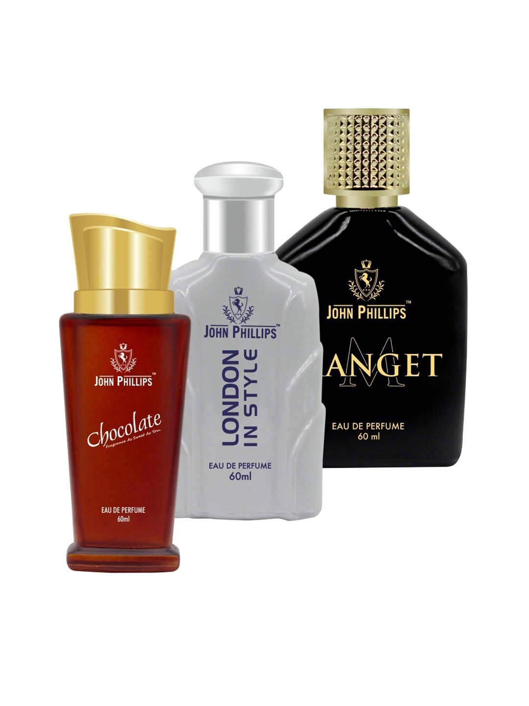 JOHN PHILLIPS Set of 3 Long-Lasting Eau De Perfume 60 ml Each - Chocolate - London In Style - Manget, Maroon
JOHN PHILLIPS Set of 3 Long-Lasting Eau De Perfume 60 ml Each - Chocolate - London In Style - Manget, Maroon