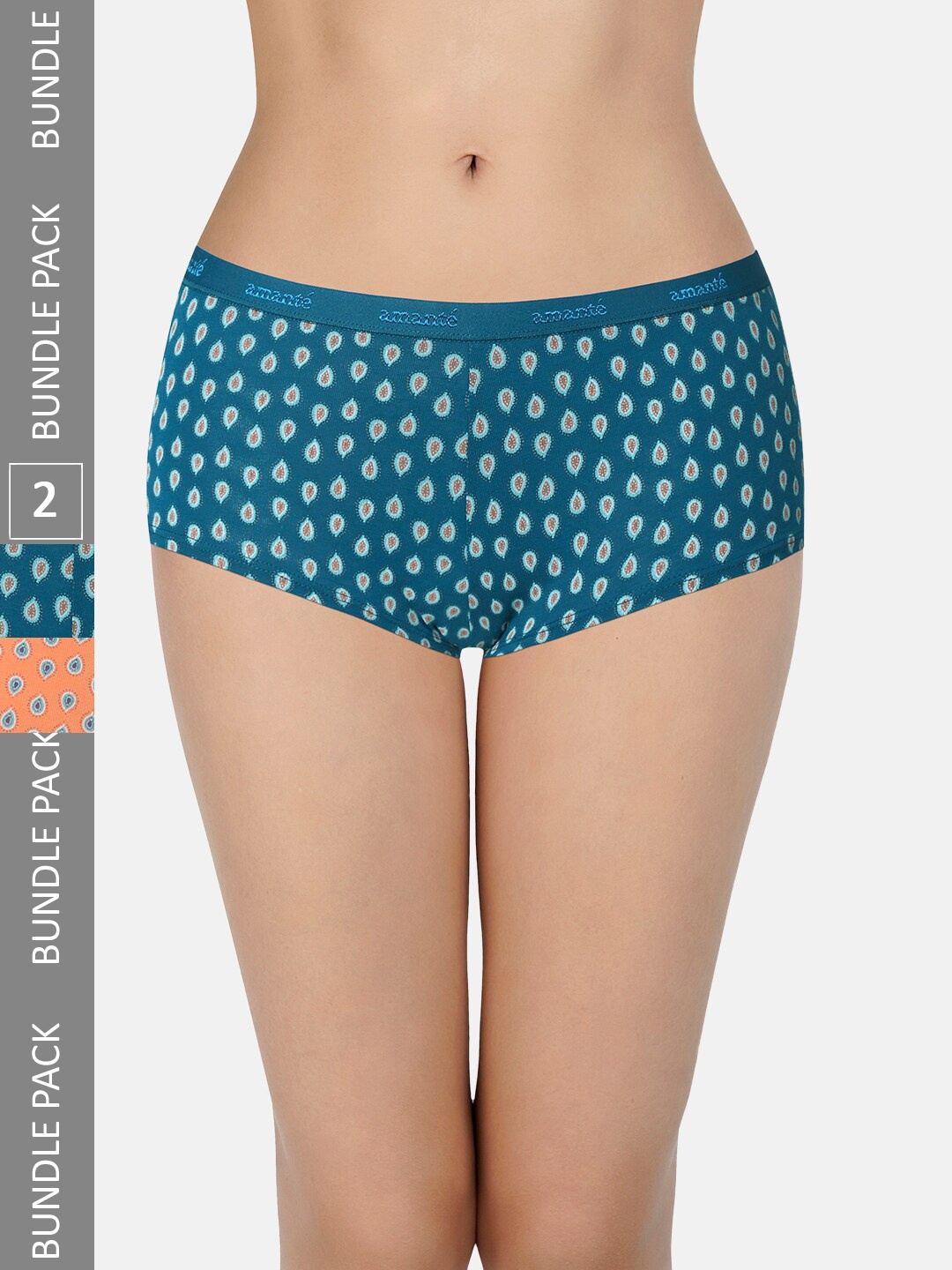 Amante Women Pack of 2 Printed Low Rise Boy Shorts Cotton Briefs PPK62101, Teal
Amante Women Pack of 2 Printed Low Rise Boy Shorts Cotton Briefs PPK62101, Teal