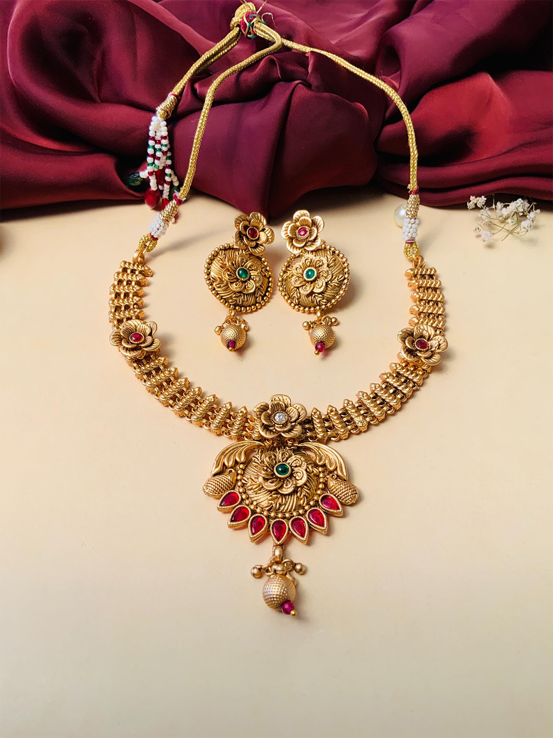 ABDESIGNS Gold-Plated Antique Necklace Set