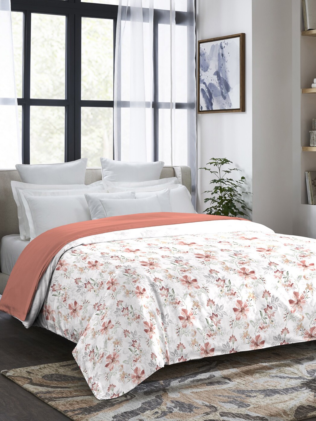 MYTRIDENT Indulgence Peach-Coloured White Floral Cotton AC Room Double Bed Comforter
MYTRIDENT Indulgence Peach-Coloured White Floral Cotton AC Room Double Bed Comforter