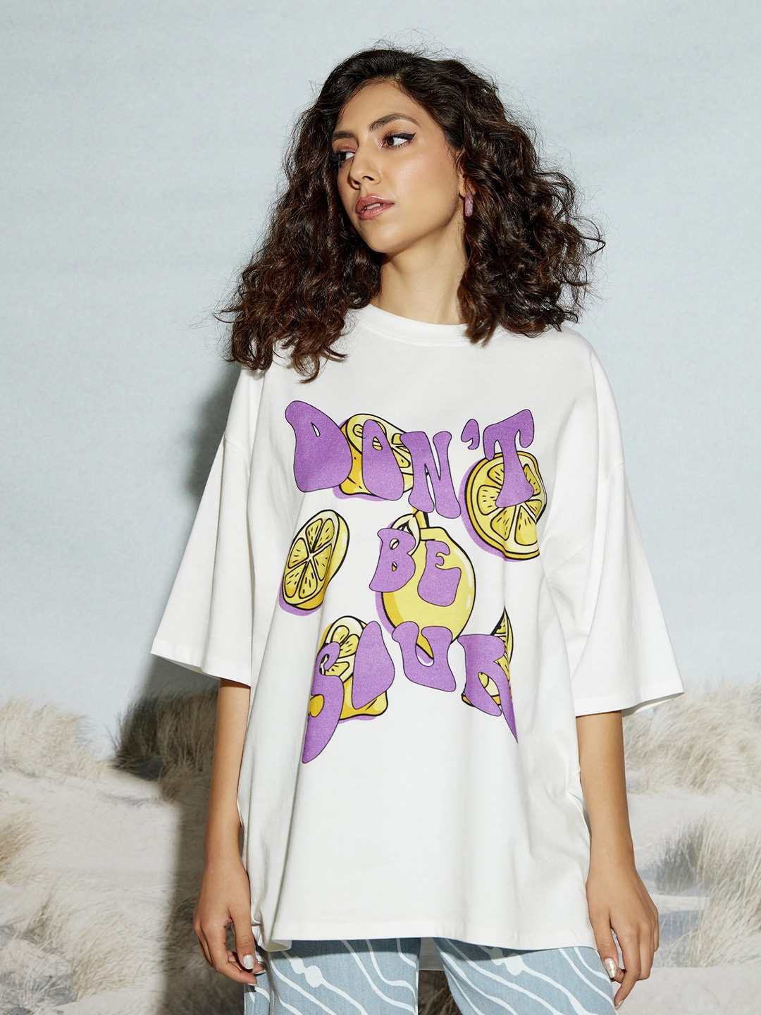 THE CLOTHING FACTORY Unisex Printed Drop Shoulder Sleeves Cotton Oversized T-shirt, White
THE CLOTHING FACTORY Unisex Printed Drop Shoulder Sleeves Cotton Oversized T-shirt, White