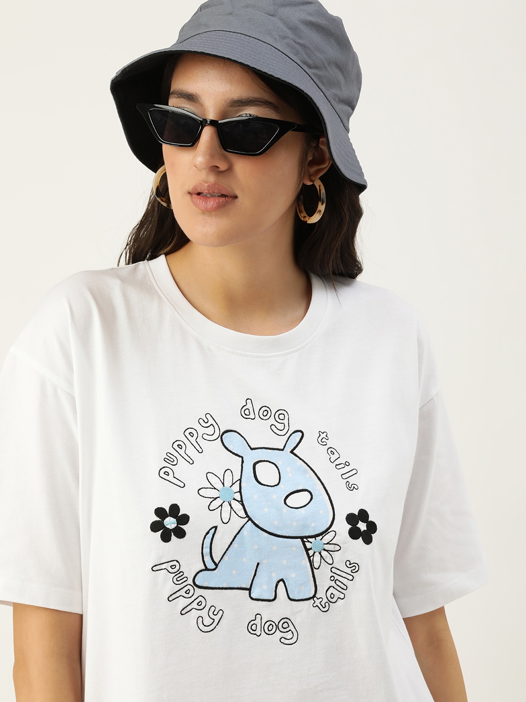 Kook N Keech Graphic Printed Embroidered Drop-Shoulder Sleeves Loose Pure Cotton T-shirt, White
Kook N Keech Graphic Printed Embroidered Drop-Shoulder Sleeves Loose Pure Cotton T-shirt, White
