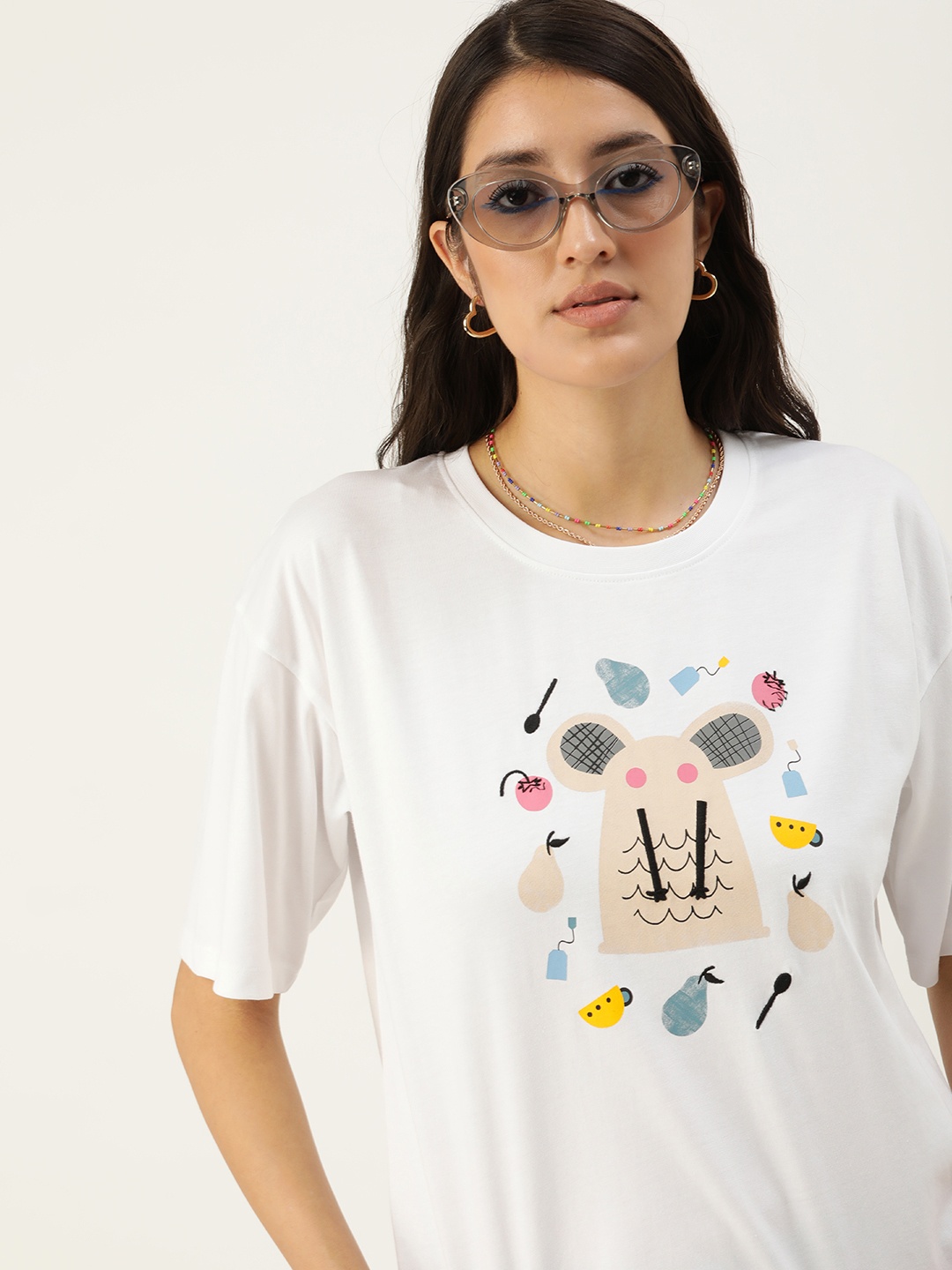 Kook N Keech Graphic Printed Embroidered Drop-Shoulder Sleeves Loose Pure Cotton T-shirt, White
Kook N Keech Graphic Printed Embroidered Drop-Shoulder Sleeves Loose Pure Cotton T-shirt, White