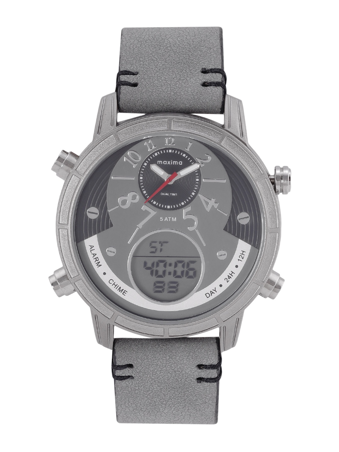 maxima Men Patterned Dial Leather Straps Analogue & Digital Multi Function Watch 60345LMAF, Grey
maxima Men Patterned Dial Leather Straps Analogue & Digital Multi Function Watch 60345LMAF, Grey