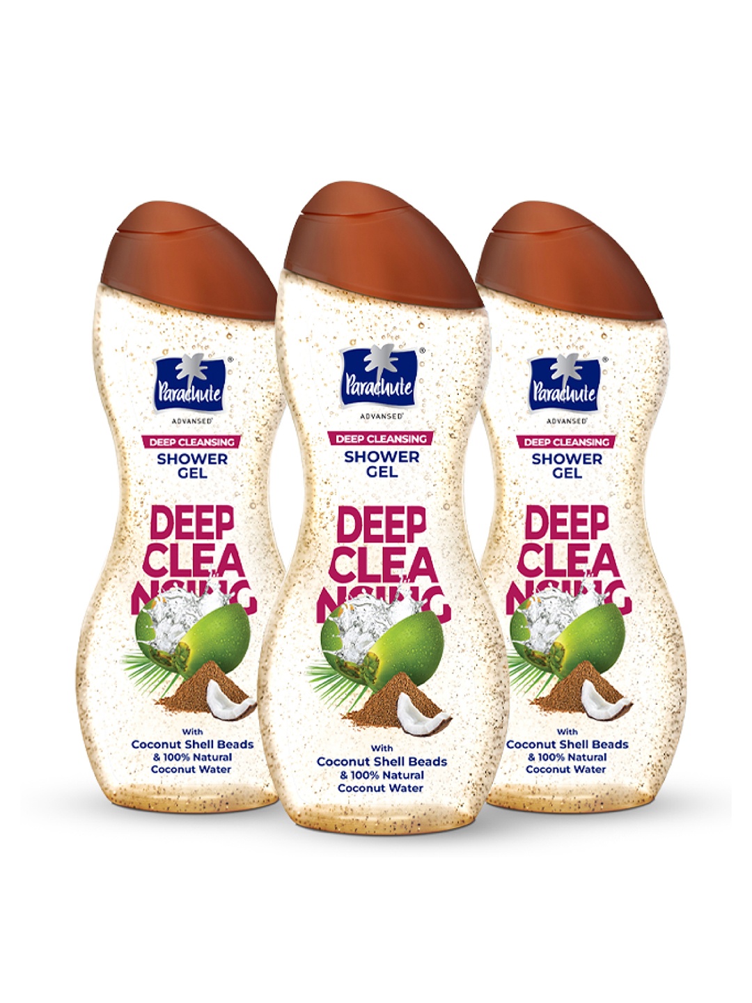 Parachute Advansed Set Of 3 Deep Cleansing Shower Gel With Coconut Shell Beads- 250ml Each, Brown
Parachute Advansed Set Of 3 Deep Cleansing Shower Gel With Coconut Shell Beads- 250ml Each, Brown