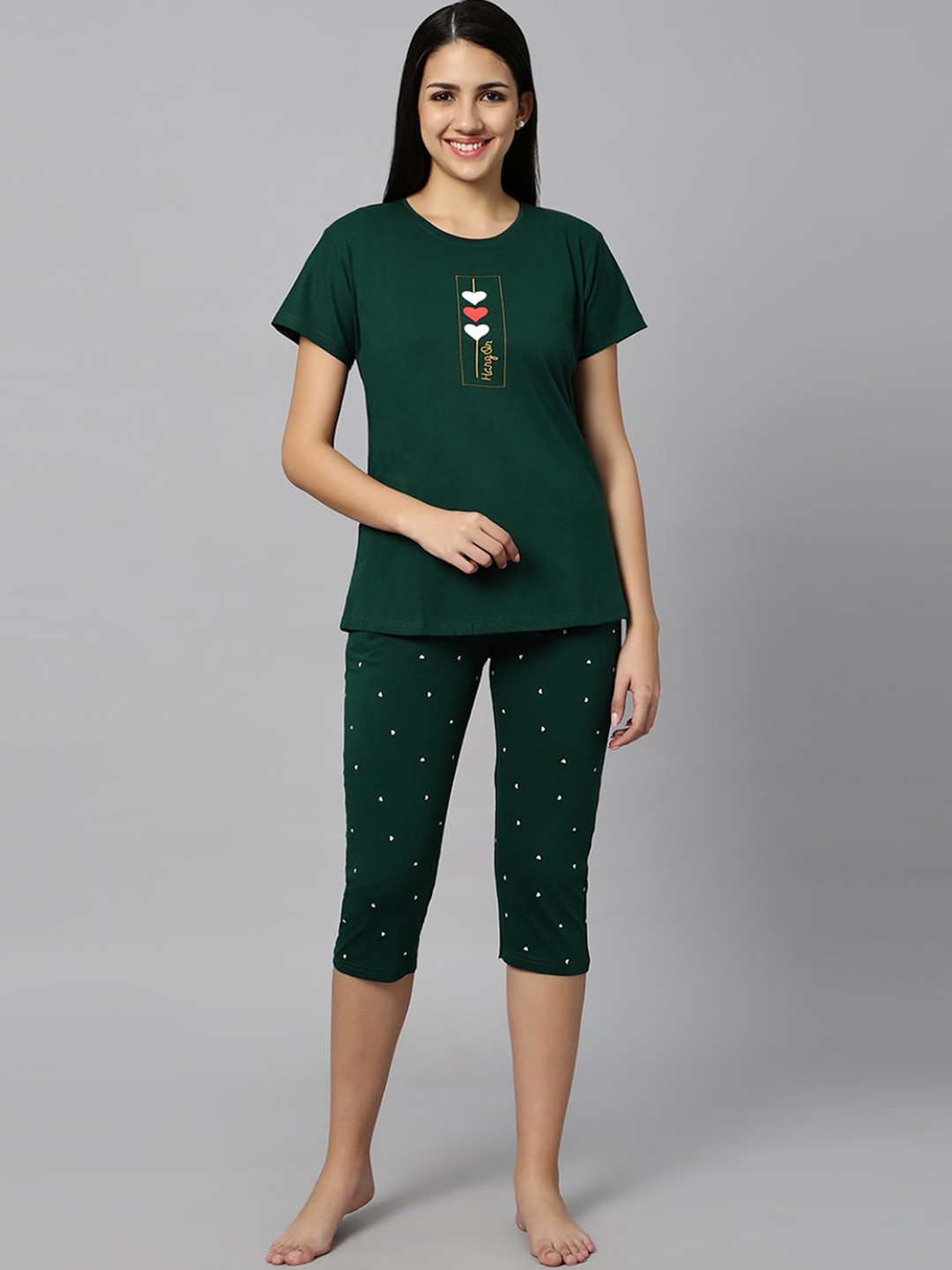 DZZO Printed Pure Cotton Night Suit, Green
DZZO Printed Pure Cotton Night Suit, Green