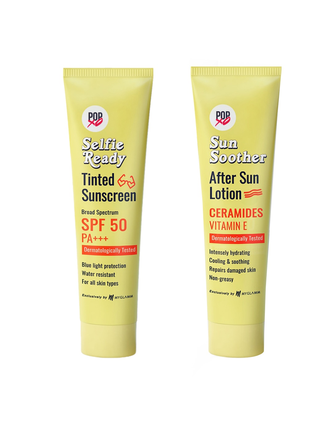 MyGlamm POPxo Sun Soother After Sun Lotion & Selfie-Ready Tinted Sunscreen Set - 30g each, Yellow
MyGlamm POPxo Sun Soother After Sun Lotion & Selfie-Ready Tinted Sunscreen Set - 30g each, Yellow