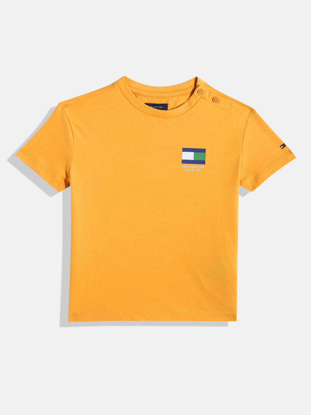 Tommy Hilfiger Boys Brand Logo Placement & Back Print Pure Cotton T-shirt, Yellow
Tommy Hilfiger Boys Brand Logo Placement & Back Print Pure Cotton T-shirt, Yellow