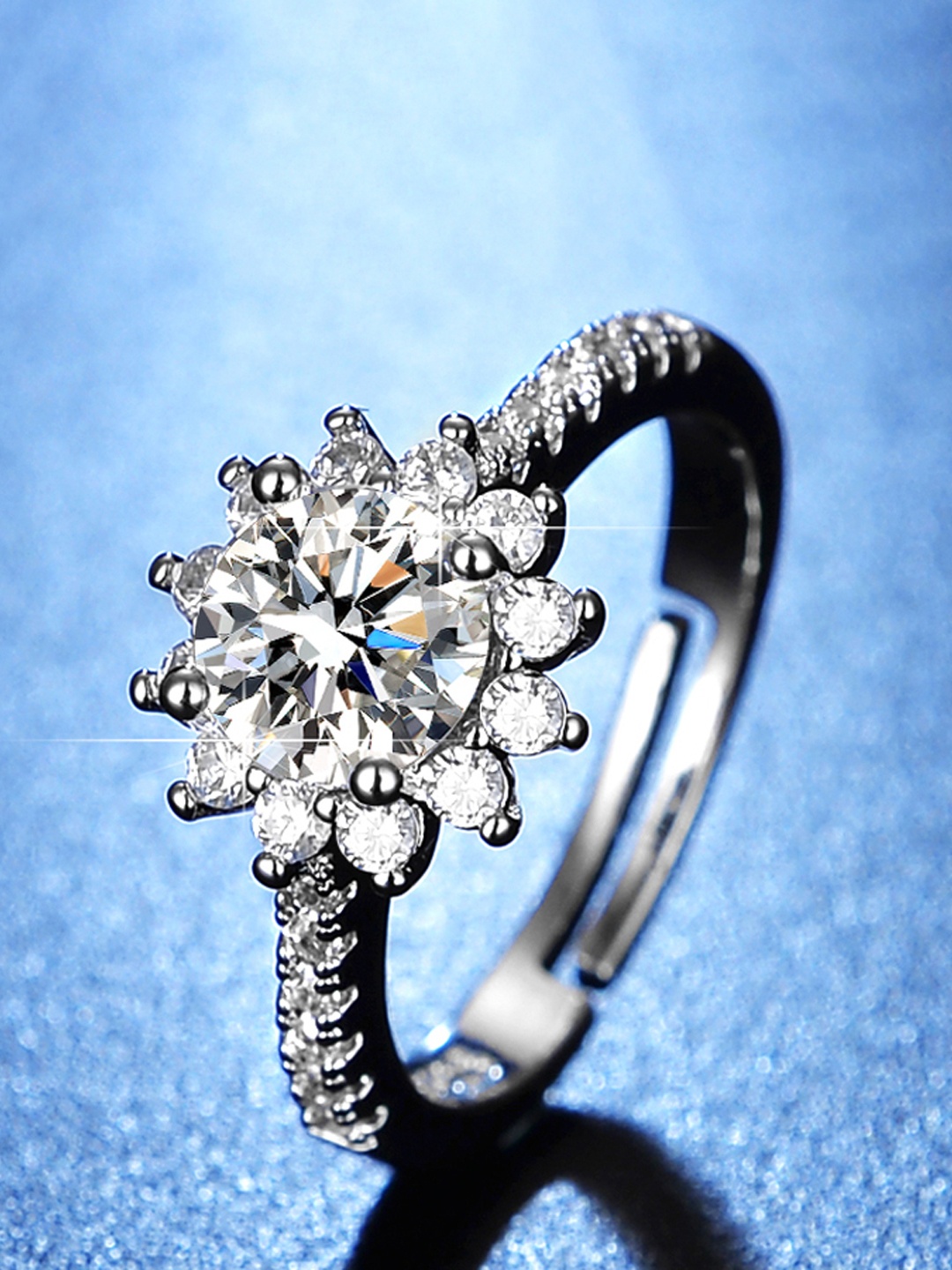 Jewels Galaxy Silver-Plated American Diamond Studded Floral Anti Tarnish Finger Ring
Jewels Galaxy Silver-Plated American Diamond Studded Floral Anti Tarnish Finger Ring