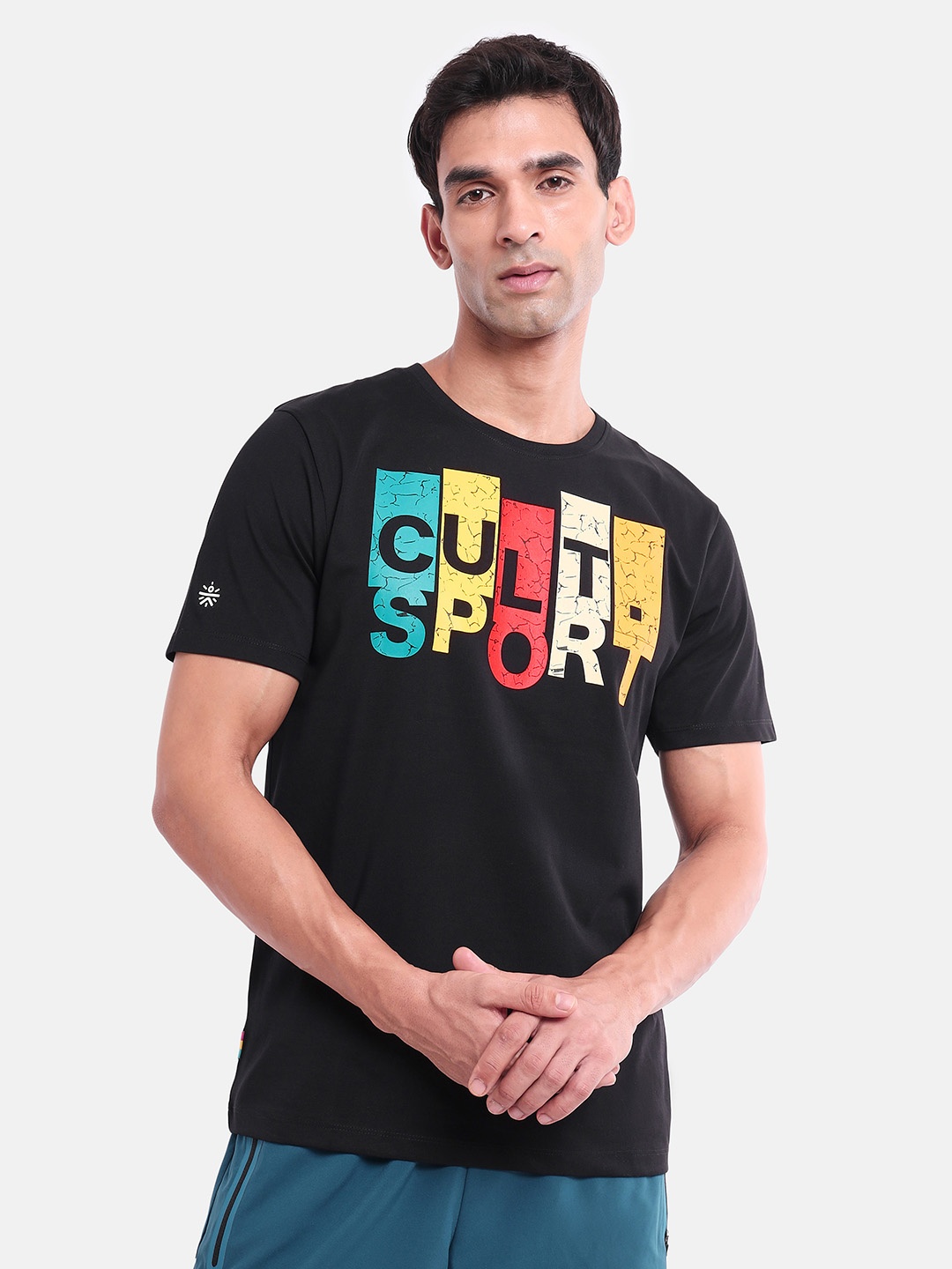 Cultsport Typographic Printed T-shirt, Black
