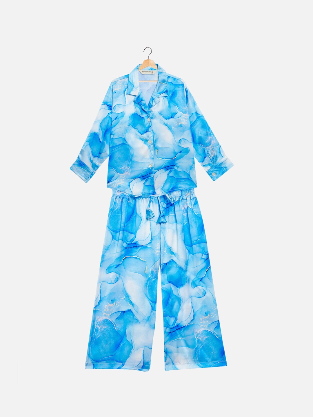 Readiprint Fashions Girls Printed Shirt With Trousers, Blue