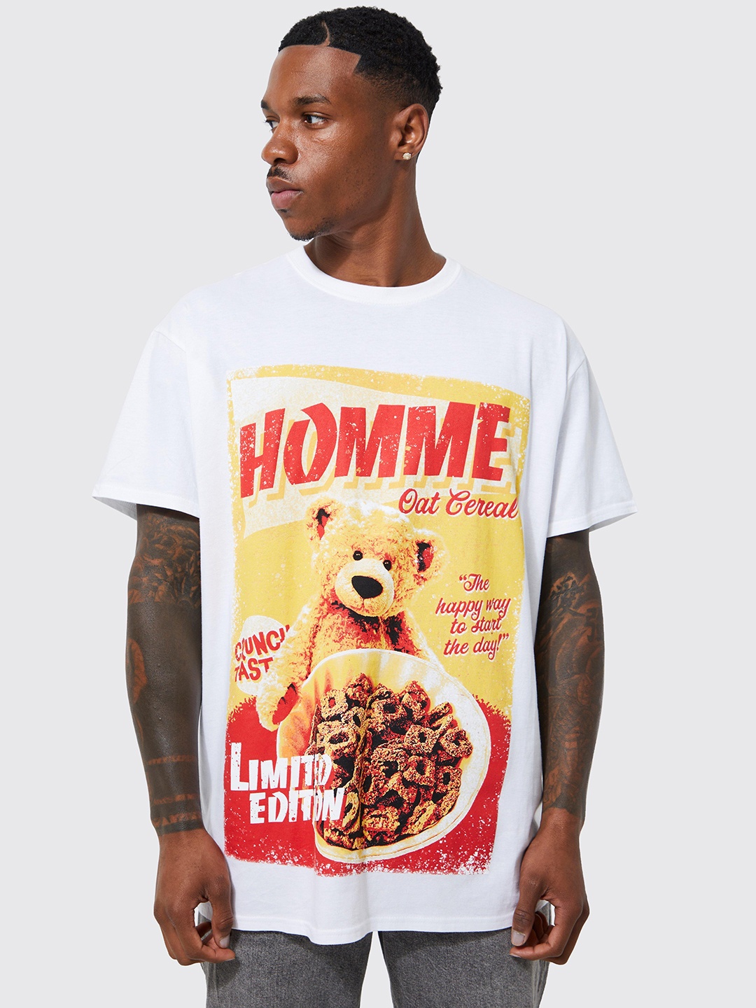 boohooMAN Graphic Printed Drop-Shoulder Sleeves Pure Cotton Oversized T-shirt, White
boohooMAN Graphic Printed Drop-Shoulder Sleeves Pure Cotton Oversized T-shirt, White