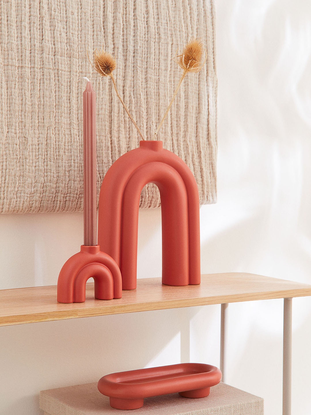 H&M Red Large Stoneware Vase
