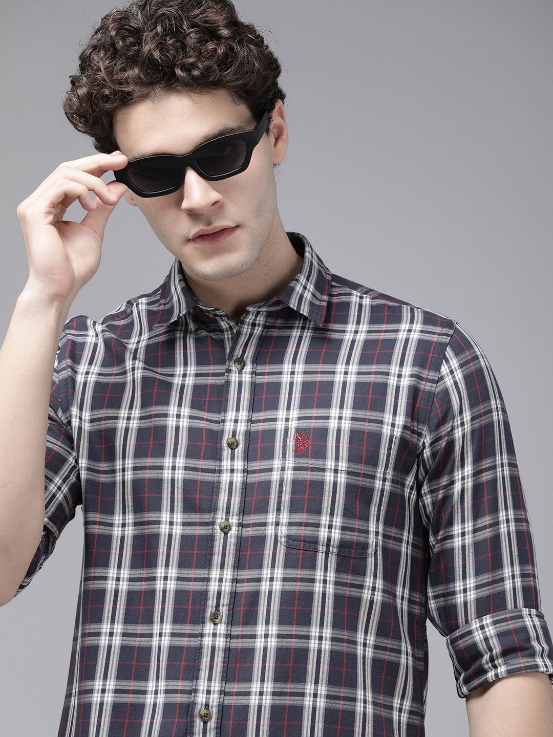 U.S. Polo Assn. Denim Co. Pure Cotton Slim Fit Tartan Checked Casual Shirt, Navy blue
U.S. Polo Assn. Denim Co. Pure Cotton Slim Fit Tartan Checked Casual Shirt, Navy blue