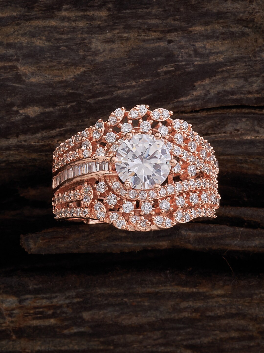 Kushal's Fashion Jewellery Rose Gold-Plated Cubic zirconia Studded Zircon Finger Ring
Kushal's Fashion Jewellery Rose Gold-Plated Cubic zirconia Studded Zircon Finger Ring