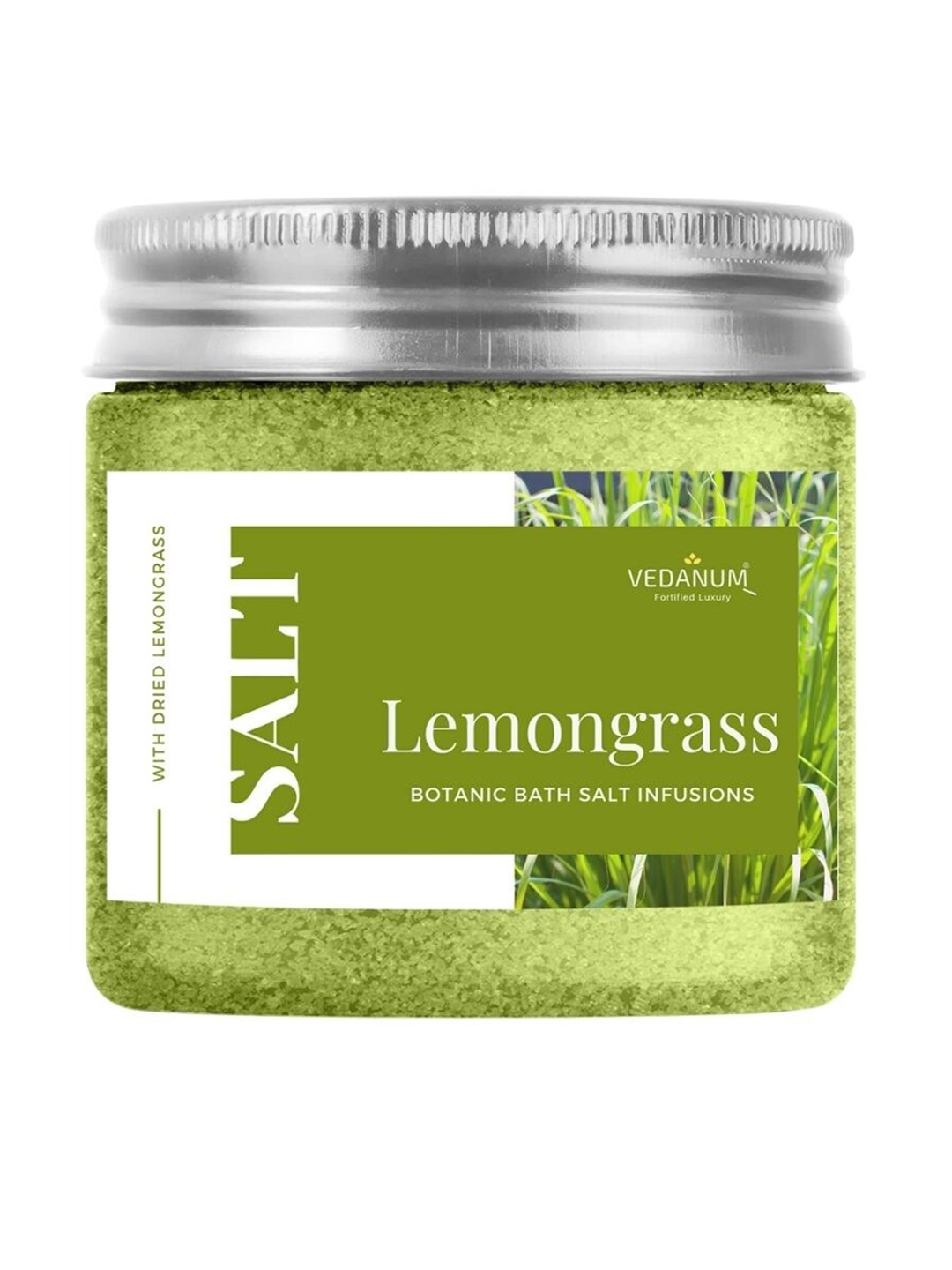 VEDANUM Fortified Luxury Botanic Bath Salt Infusions 200 gm - Lemongrass, Green
VEDANUM Fortified Luxury Botanic Bath Salt Infusions 200 gm - Lemongrass, Green