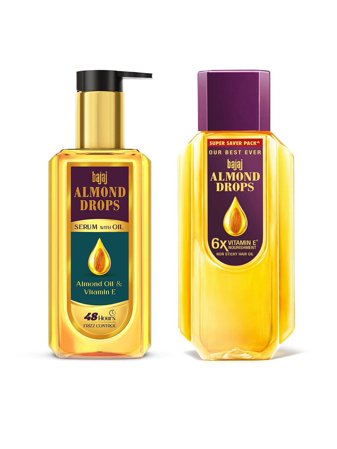BAJAJ CONSUMER CARE Set of Almond Drops Hair Oil & Frizz Control Hair Serum with Oil, Yellow
BAJAJ CONSUMER CARE Set of Almond Drops Hair Oil & Frizz Control Hair Serum with Oil, Yellow
