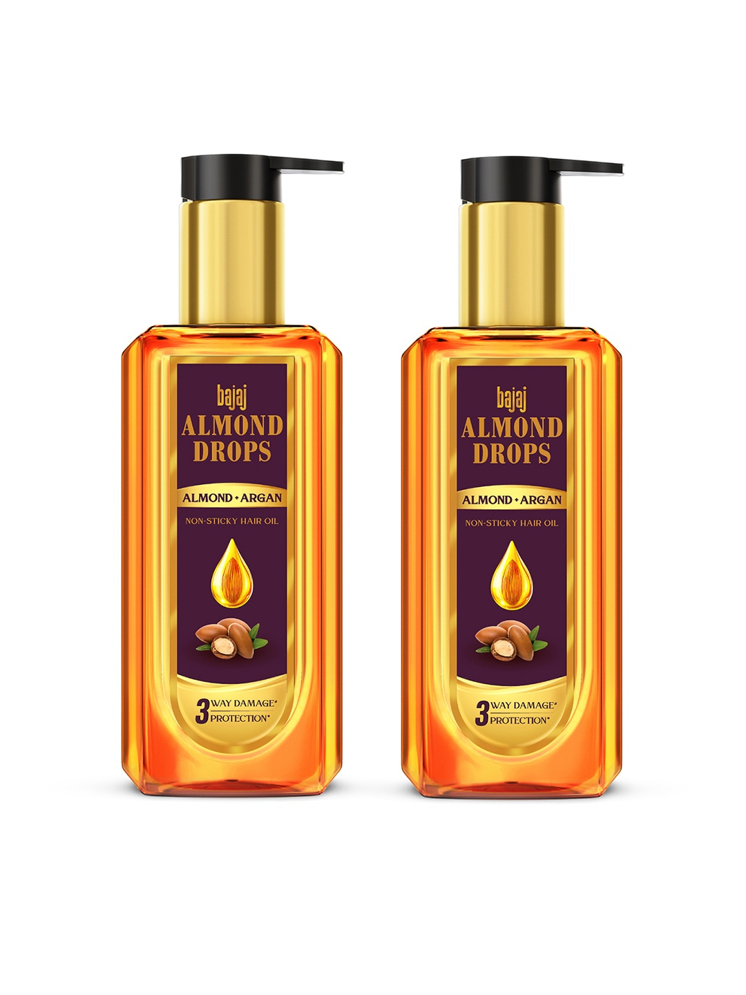 BAJAJ CONSUMER CARE Set of 2 Almond Drops 3 Way Damage Protection Hair Oil - 200ml Each, Yellow
BAJAJ CONSUMER CARE Set of 2 Almond Drops 3 Way Damage Protection Hair Oil - 200ml Each, Yellow