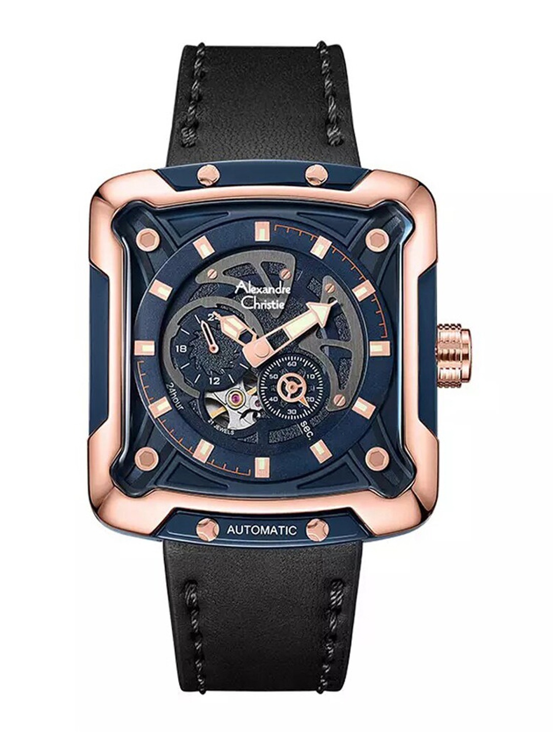 Alexandre Christie Men Leather Straps Analogue Automatic Motion Powered Watch 3039MALURBU, Black
Alexandre Christie Men Leather Straps Analogue Automatic Motion Powered Watch 3039MALURBU, Black
