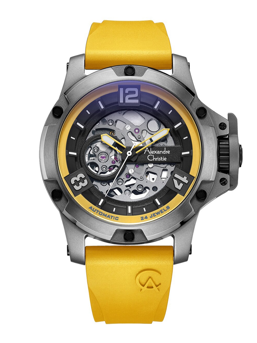 Alexandre Christie Men Titanium Dial Analogue Automatic Motion Powered Watch, Yellow
Alexandre Christie Men Titanium Dial Analogue Automatic Motion Powered Watch, Yellow