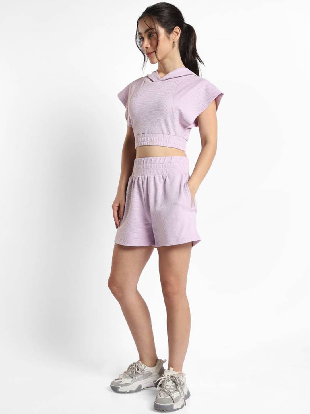 NOBERO Hooded Top & Shorts, Purple