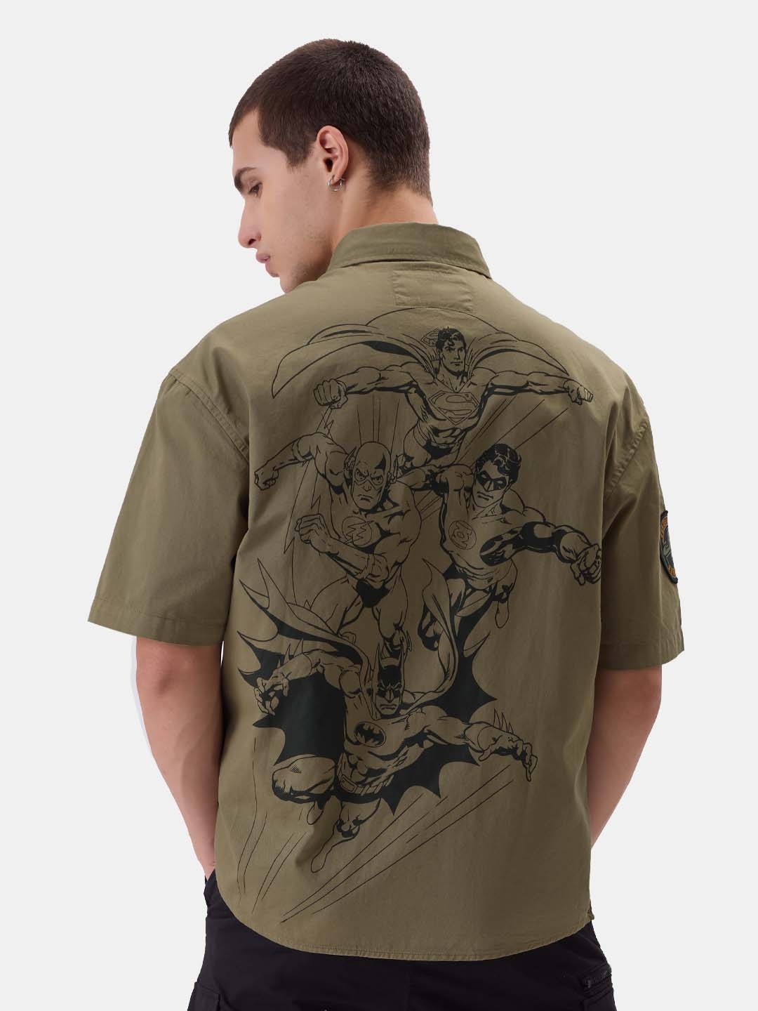 The Souled Store Relaxed Justice League Printed Pure Cotton Oversized Shacket, Khaki
The Souled Store Relaxed Justice League Printed Pure Cotton Oversized Shacket, Khaki