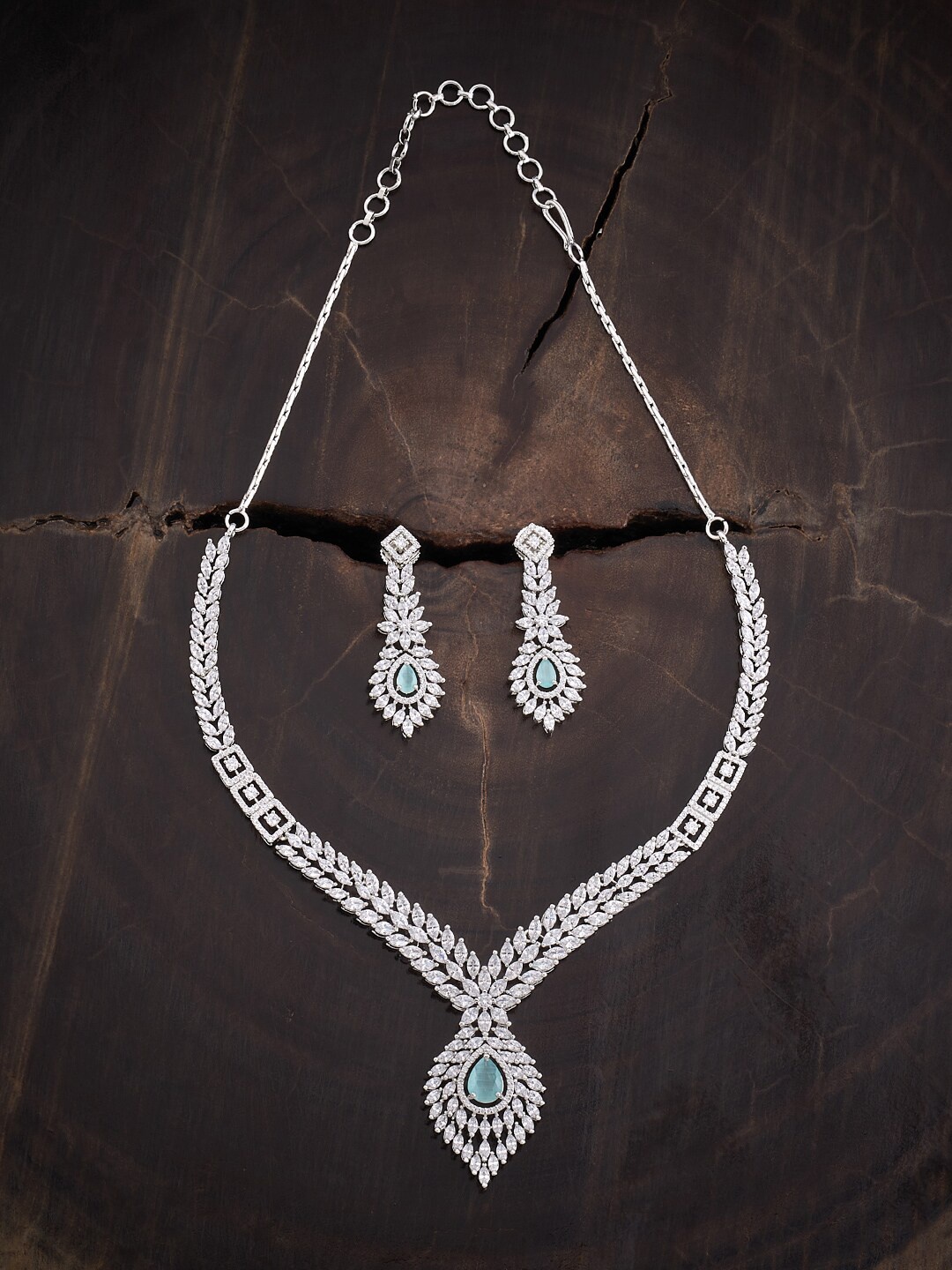 Kushal's Fashion Jewellery Rhodium-Plated Cubic Zirconia -Studded Jewellery Set, Silver
Kushal's Fashion Jewellery Rhodium-Plated Cubic Zirconia -Studded Jewellery Set, Silver