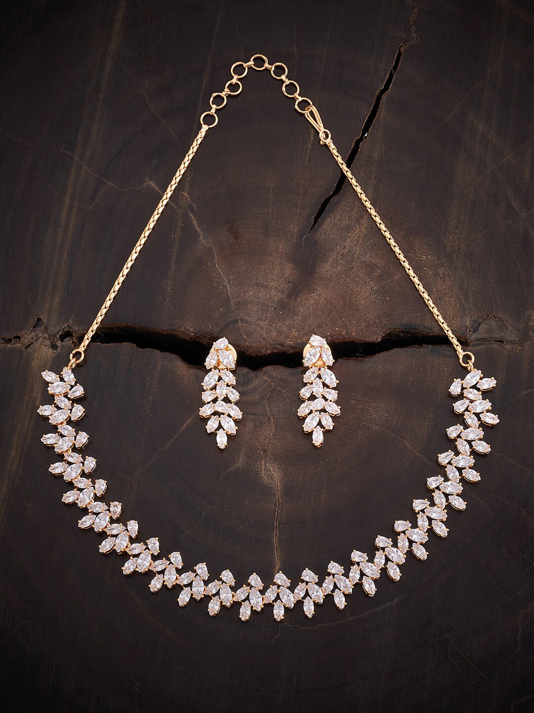 Kushal's Fashion Jewellery Gold-Plated Zircon Studded Jewellery Set 
Kushal's Fashion Jewellery Gold-Plated Zircon Studded Jewellery Set