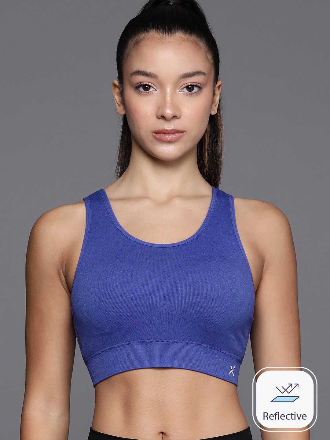 HRX by Hrithik Roshan Solid Seamless Full Coverage Lightly Padded Workout Bra, Blue
HRX by Hrithik Roshan Solid Seamless Full Coverage Lightly Padded Workout Bra, Blue