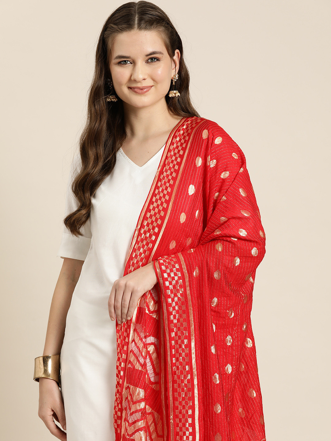 HERE&NOW Woven Design Dupatta, Red 
HERE&NOW Woven Design Dupatta, Red