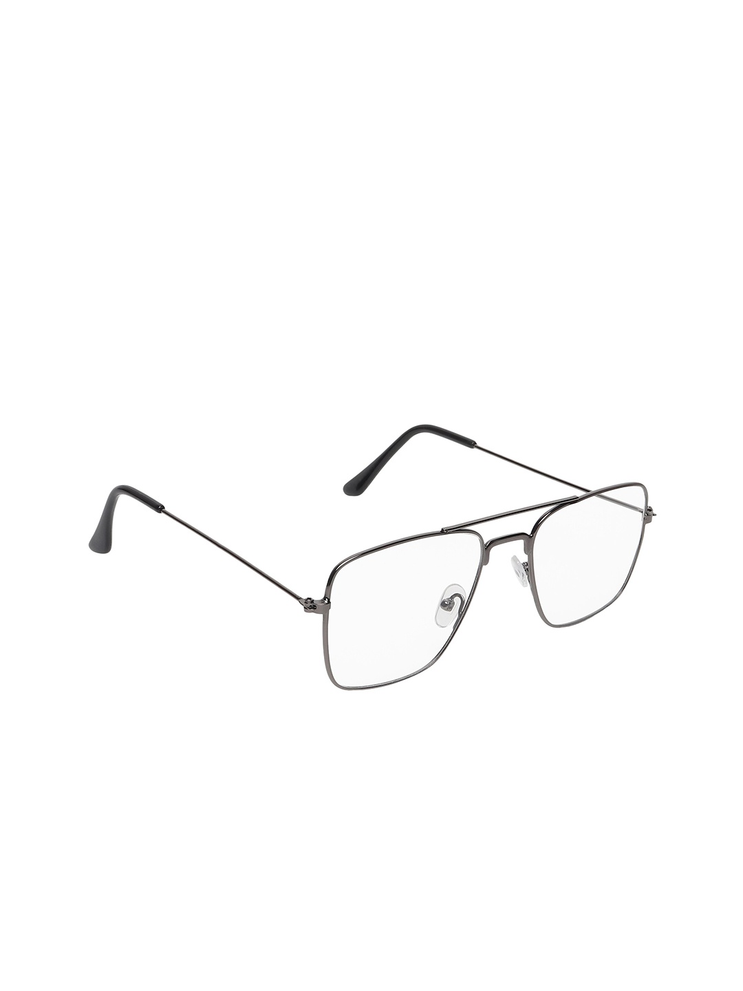 CRIBA Unisex Clear Lens Square Sunglasses With UV Protected Lens CR_QUATRA-BLK, Silver
CRIBA Unisex Clear Lens Square Sunglasses With UV Protected Lens CR_QUATRA-BLK, Silver