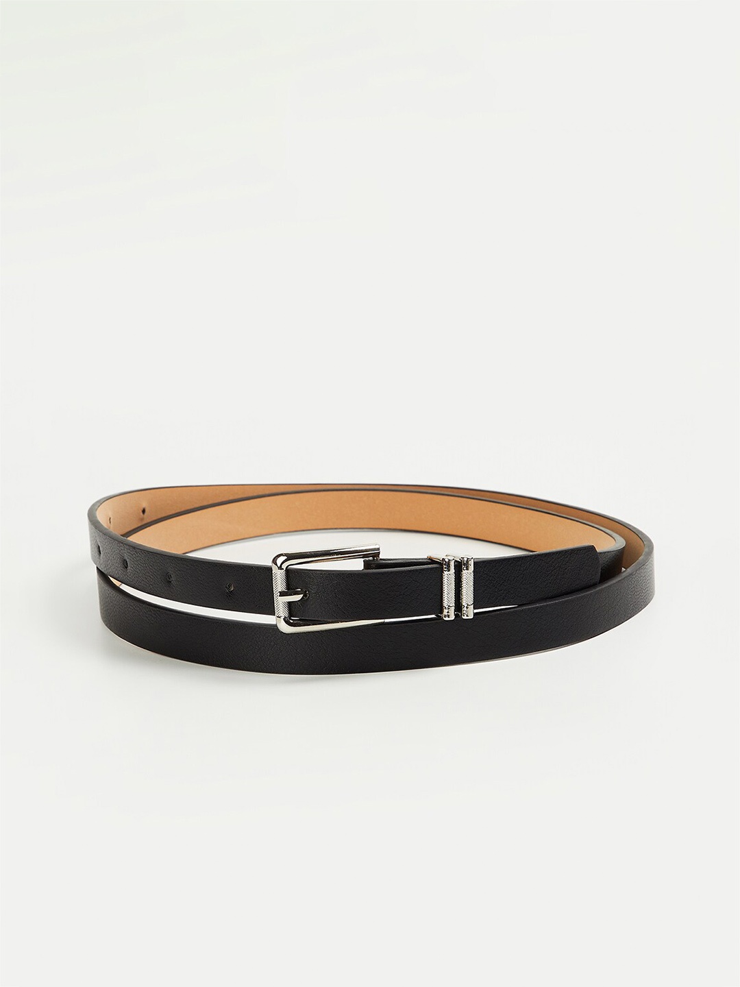 Ginger by Lifestyle Women Slim Reversible Belt, Black