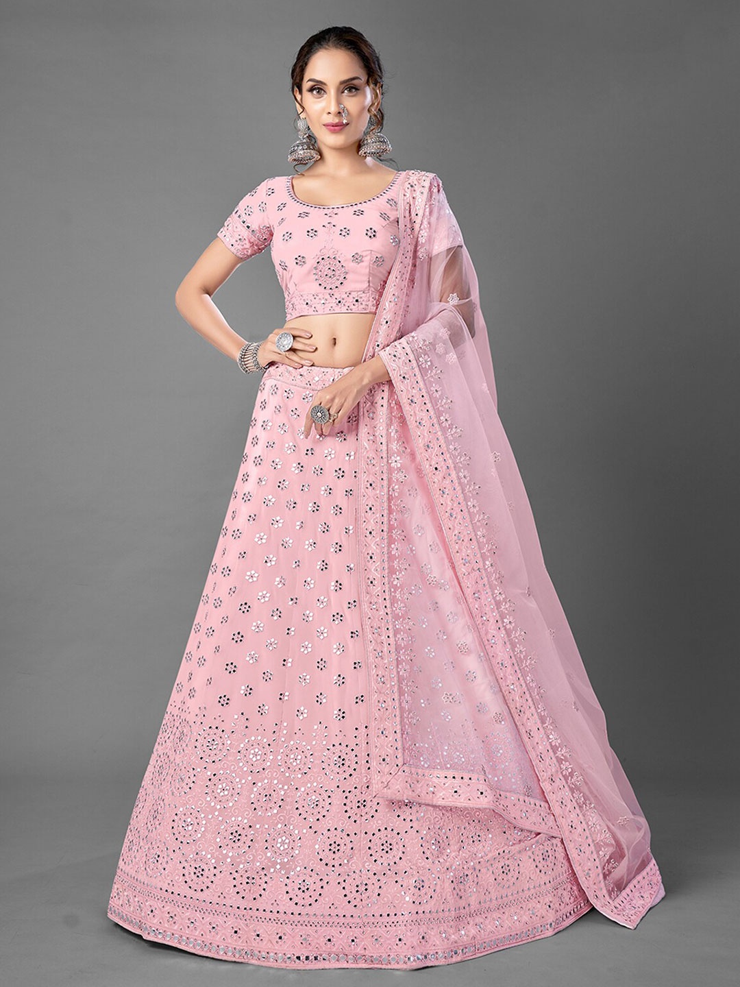 ODETTE Embroidered Thread Work Semi-Stitched Lehenga & Unstitched Blouse With Dupatta, Pink
ODETTE Embroidered Thread Work Semi-Stitched Lehenga & Unstitched Blouse With Dupatta, Pink