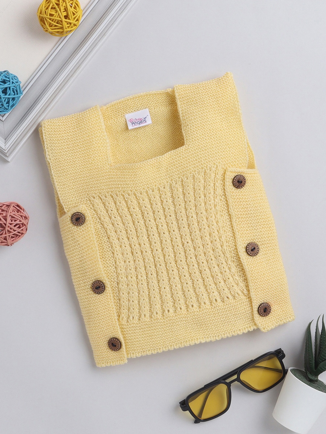 Little Angels Kids Open Knit Design Square Neck Sleeveless Acrylic Sweater Vest, Yellow
Little Angels Kids Open Knit Design Square Neck Sleeveless Acrylic Sweater Vest, Yellow