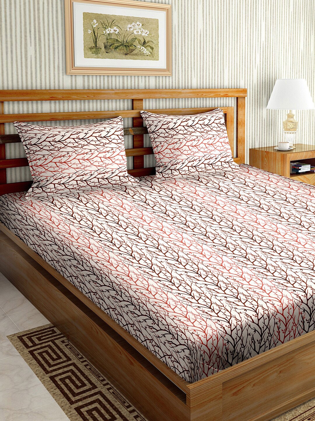 BELLA CASA Stella Red & Brown Floral Cotton 180 TC King Bedsheet with 2 Pillow Covers
BELLA CASA Stella Red & Brown Floral Cotton 180 TC King Bedsheet with 2 Pillow Covers