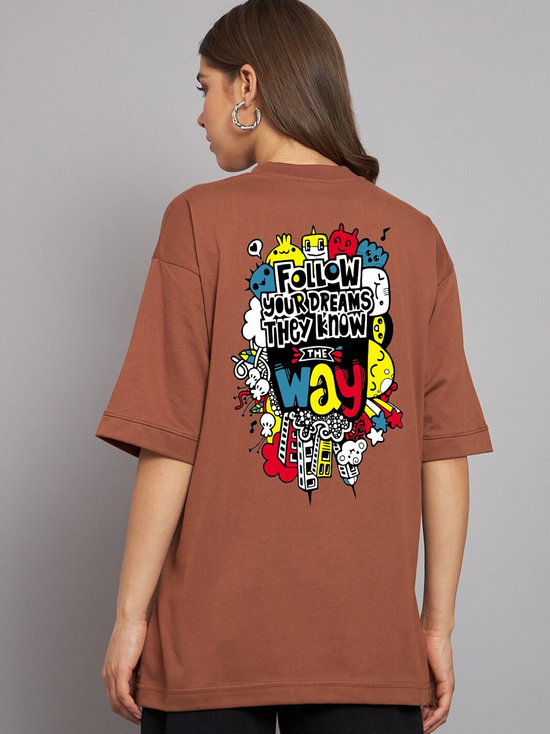 Imsa Moda Typography Printed Drop Shoulder Sleeves Oversize Cotton Casual T Shirt, Coffee brown
Imsa Moda Typography Printed Drop Shoulder Sleeves Oversize Cotton Casual T Shirt, Coffee brown