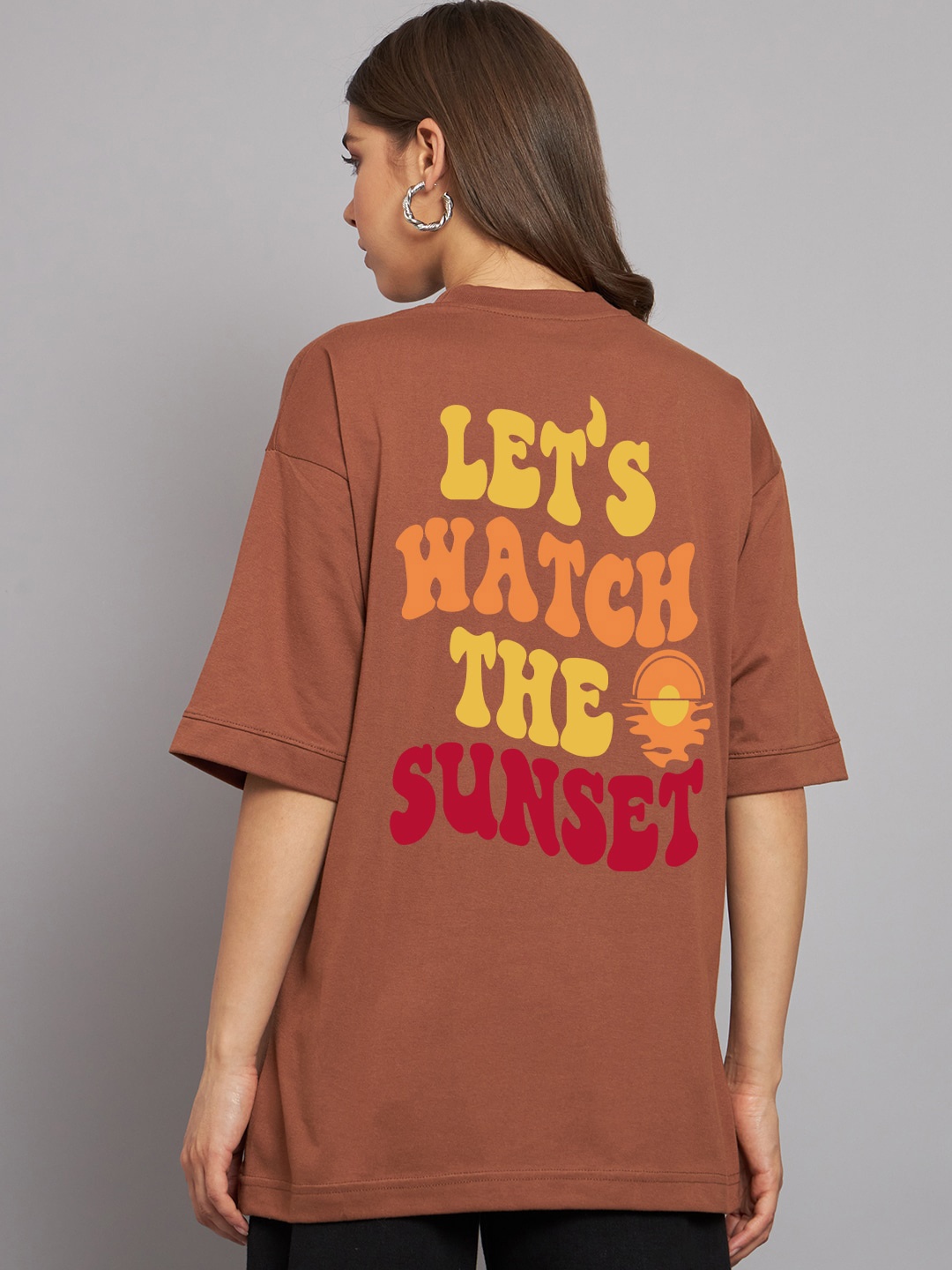 Imsa Moda Typography Printed Drop-Shoulder Sleeves Cotton Oversized T-shirt, Coffee brown
Imsa Moda Typography Printed Drop-Shoulder Sleeves Cotton Oversized T-shirt, Coffee brown
