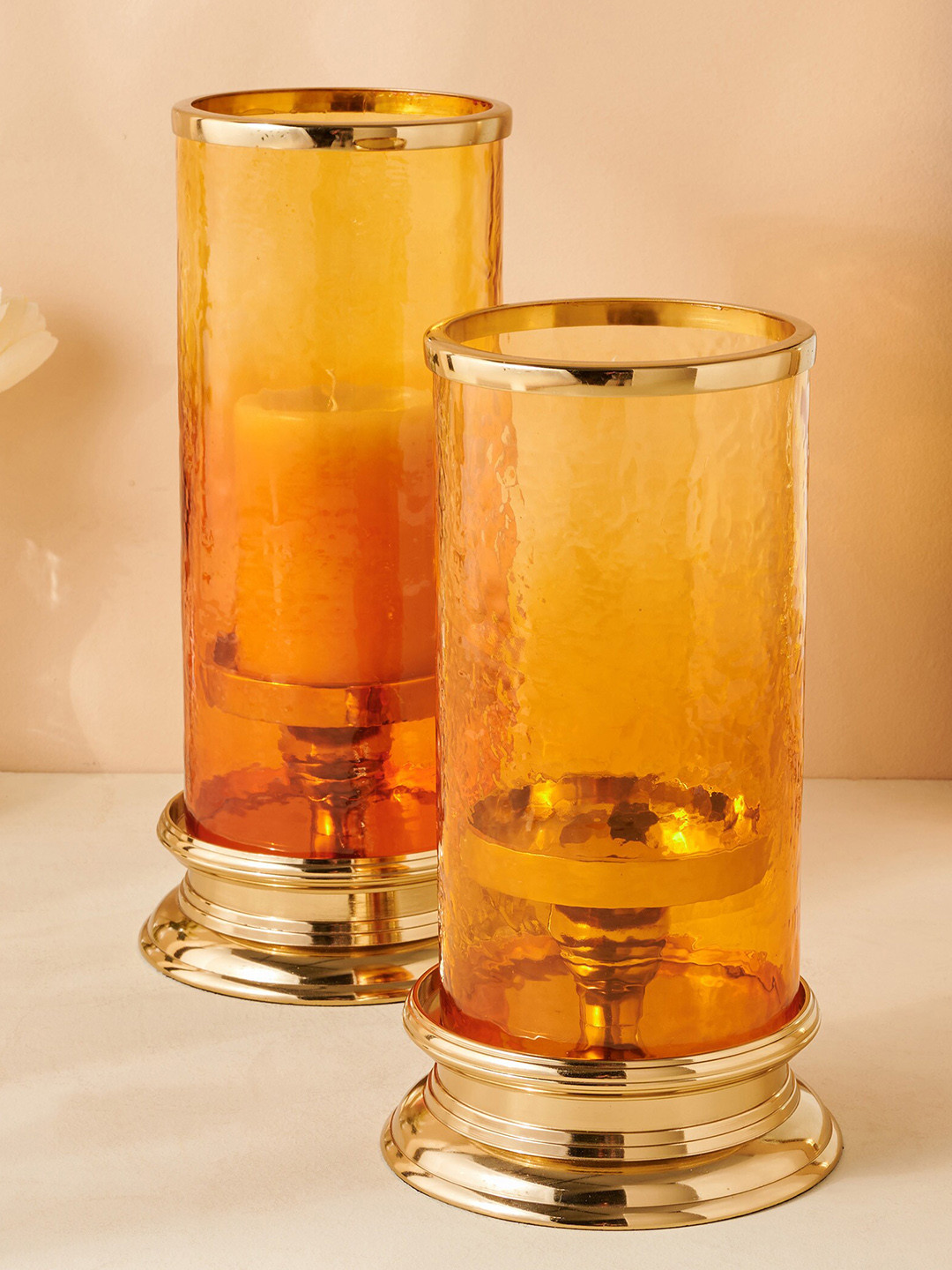 Home Centre Rylee Metallic-Toned Glass Hammered Hurricane With Metal Base, Gold
Home Centre Rylee Metallic-Toned Glass Hammered Hurricane With Metal Base, Gold