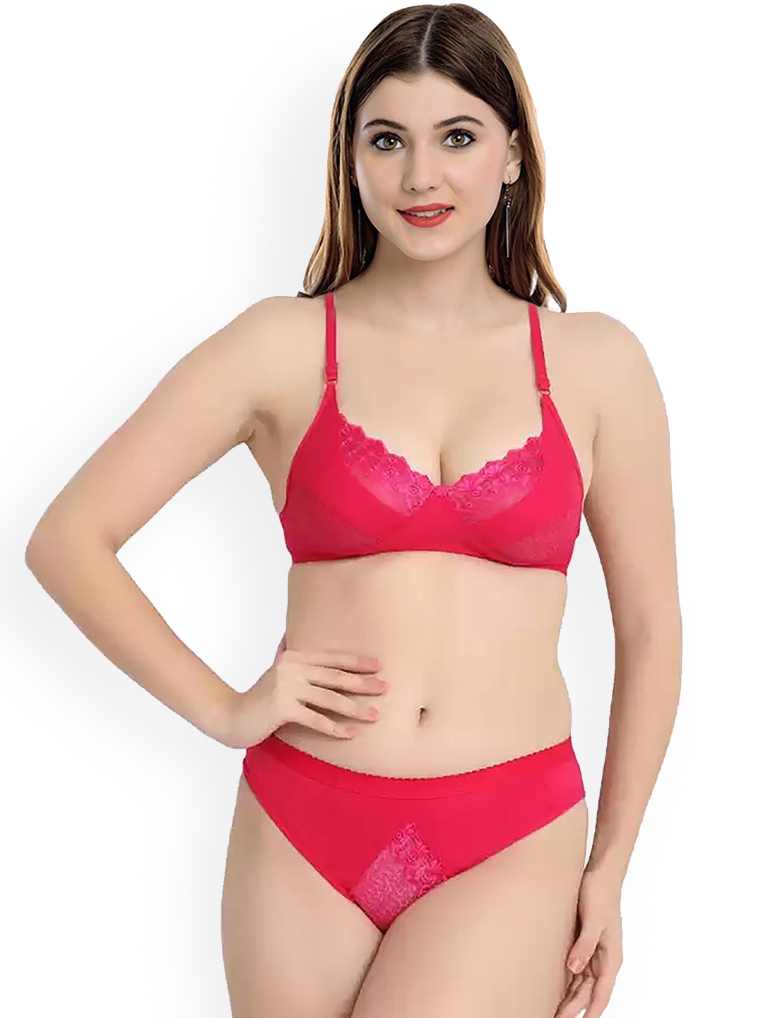 PIBU Cotton Lingerie Set FC_B_Mia Set_Black_30, Red