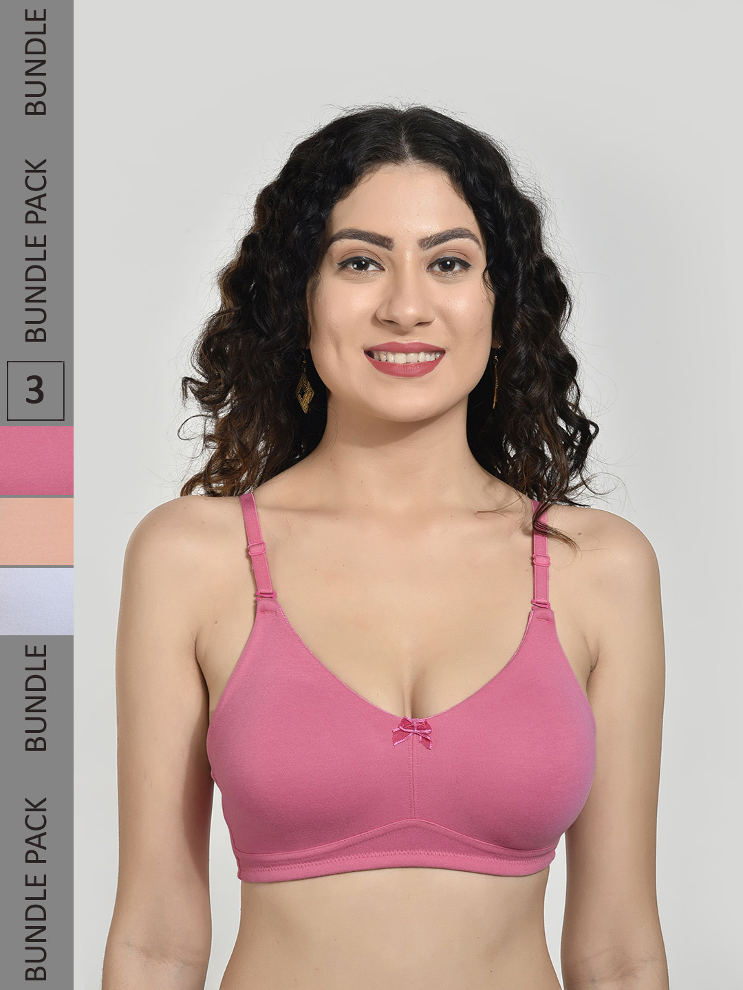 Innocence Pack Of 3 Medium Coverage Non Padded Cotton Everyday Bra All Day Comfort, Pink
Innocence Pack Of 3 Medium Coverage Non Padded Cotton Everyday Bra All Day Comfort, Pink