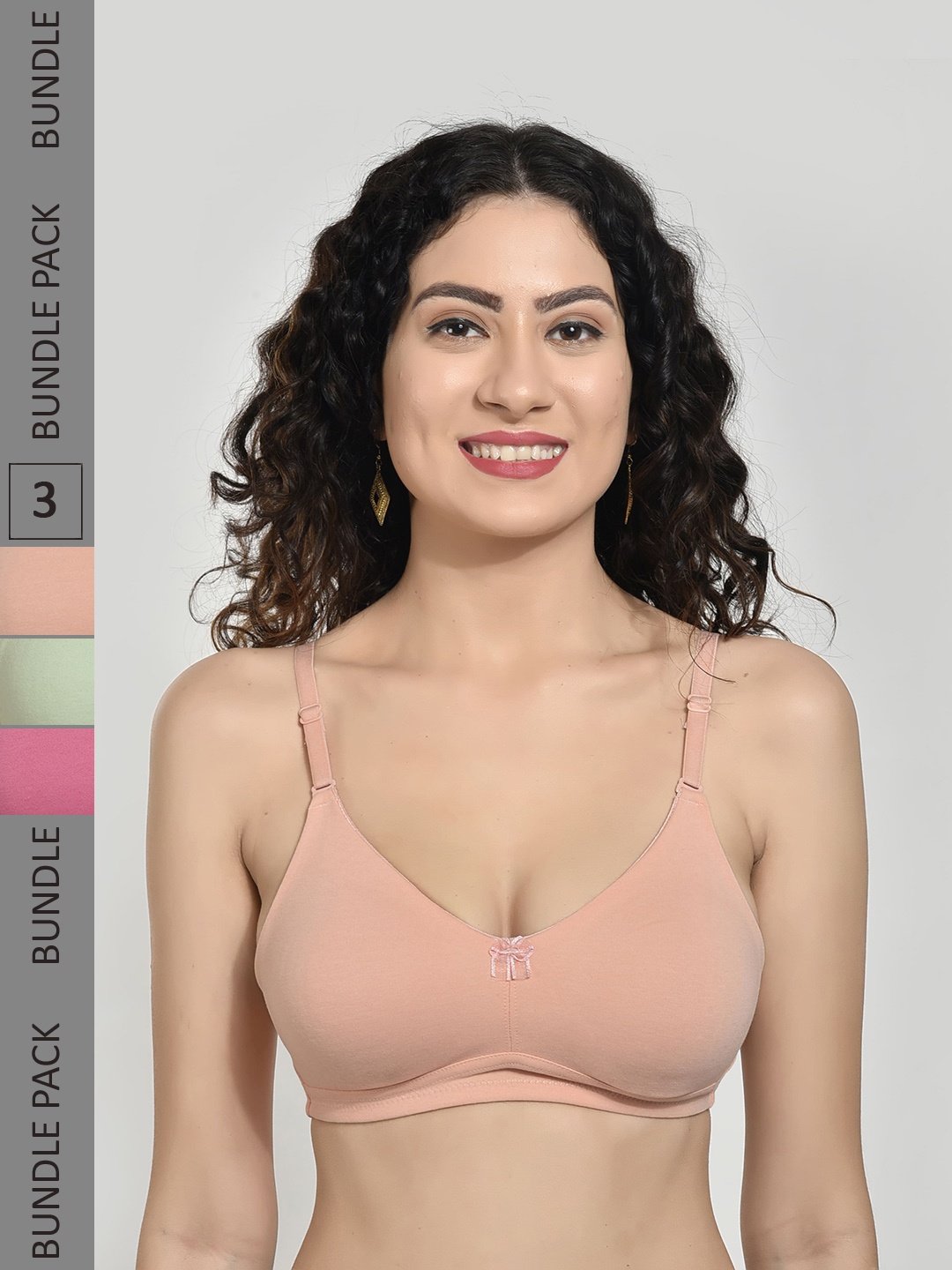 Innocence Pack Of 3 Medium Coverage Non Padded Cotton Everyday Bra All Day Comfort, Peach
Innocence Pack Of 3 Medium Coverage Non Padded Cotton Everyday Bra All Day Comfort, Peach