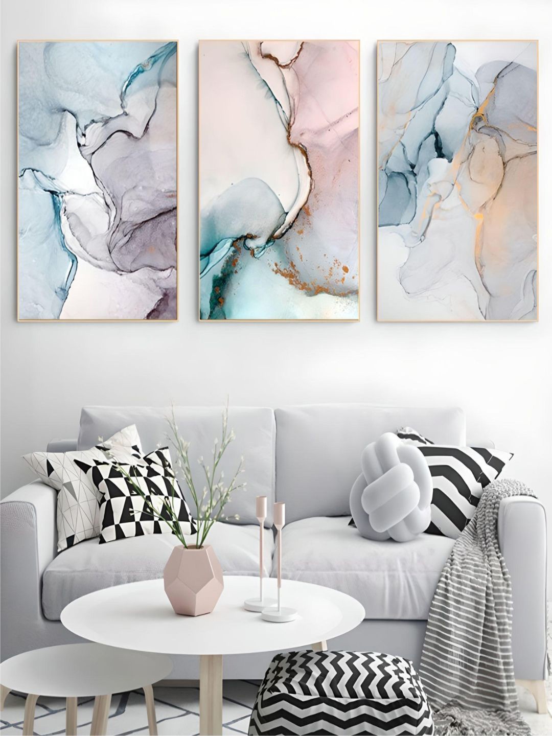 THE HANDMADE FLAIR Crystal Porcelain Blue & Pink 3 Pcs Abstract Marble Painting Wall Art
THE HANDMADE FLAIR Crystal Porcelain Blue & Pink 3 Pcs Abstract Marble Painting Wall Art