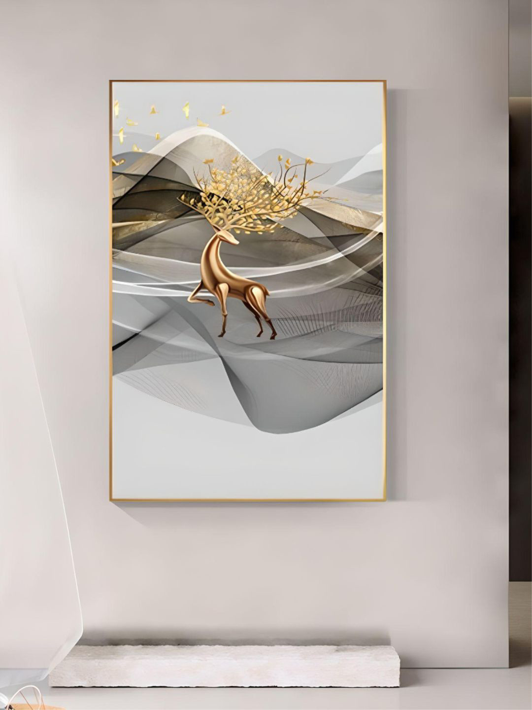 THE HANDMADE FLAIR Brown Crystal Porcelain Abstract Flowing Golden Deer Wall Painting
THE HANDMADE FLAIR Brown Crystal Porcelain Abstract Flowing Golden Deer Wall Painting