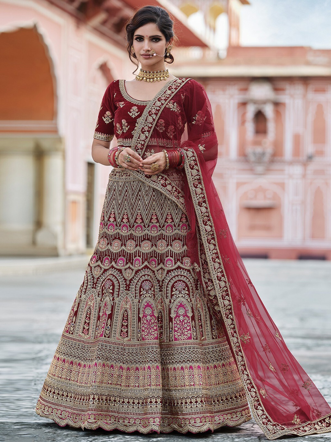 ODETTE Embroidered Thread Work Semi-Stitched Lehenga & Unstitched Blouse With Dupatta, Maroon
ODETTE Embroidered Thread Work Semi-Stitched Lehenga & Unstitched Blouse With Dupatta, Maroon