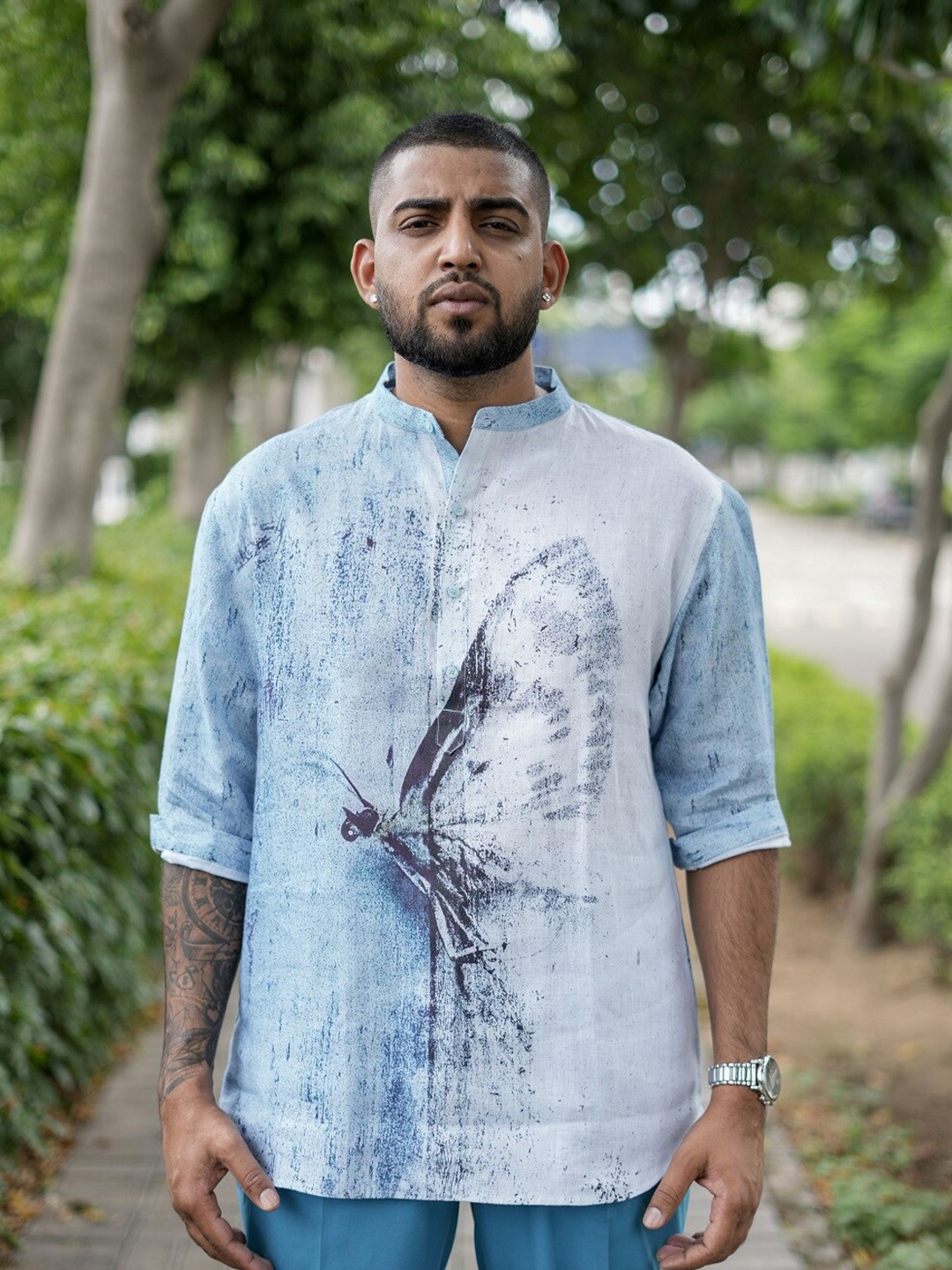ADDY'S for men Comfort Conversational Semi Sheer Printed Linen Casual Shirt, Turquoise blue
ADDY'S for men Comfort Conversational Semi Sheer Printed Linen Casual Shirt, Turquoise blue