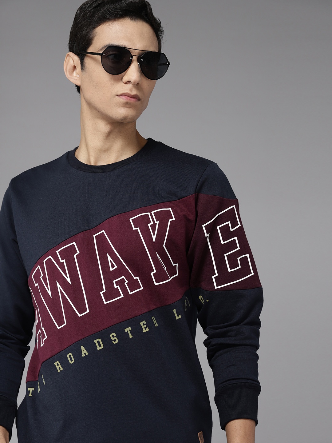 The Roadster Life Co. Round Neck Colourblocked & Typography Printed Sweatshirt, Navy blue
The Roadster Life Co. Round Neck Colourblocked & Typography Printed Sweatshirt, Navy blue