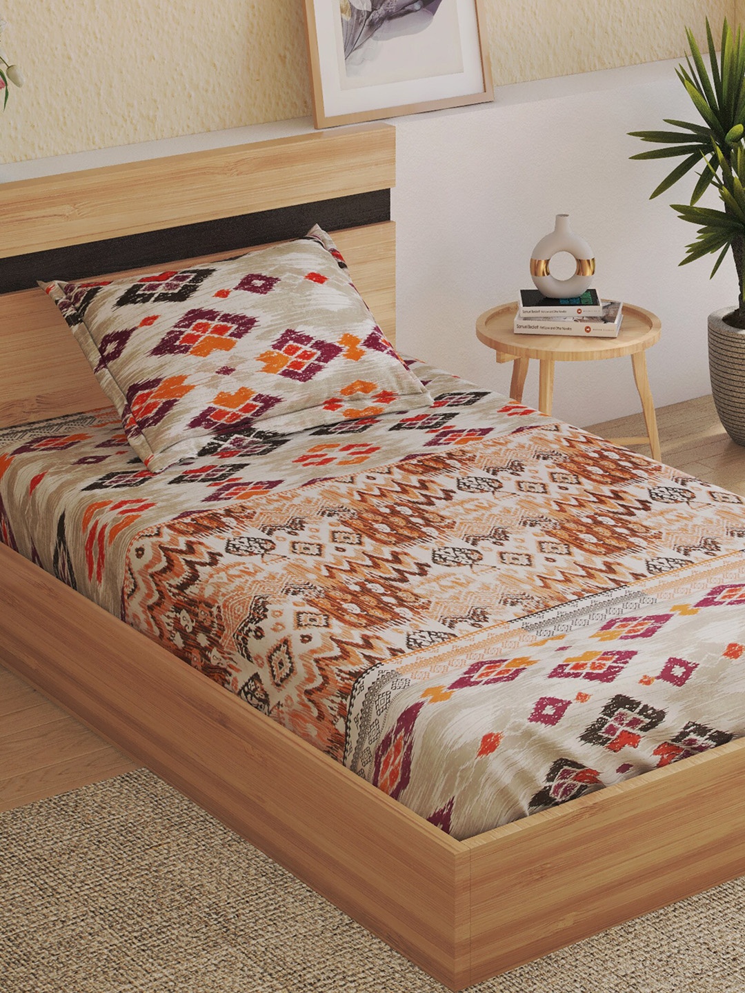 Home Centre Dallas Beige & Red Printed Cotton 180 TC Single Bedsheet With 1 Pillow Cover
Home Centre Dallas Beige & Red Printed Cotton 180 TC Single Bedsheet With 1 Pillow Cover